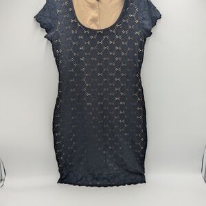 Ronni Nicole Two-Tone Black and Tan Midi Dress